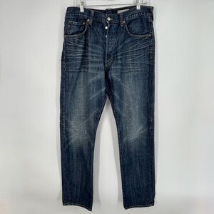 &Denim H&M Mens 34 X 32 New Standard Jeans Blue Dropped Crotch Tapered Leg Relax